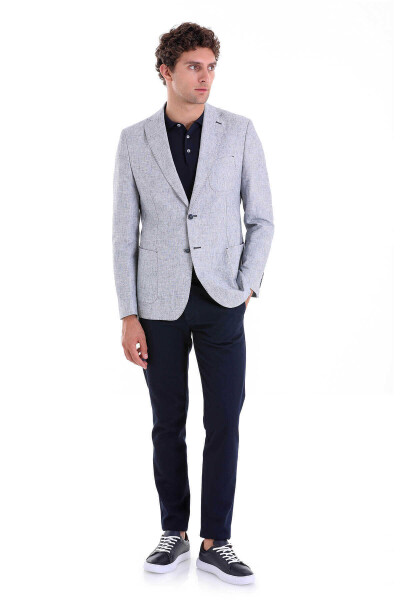 Mavi Slim Fit Mono Yaka Casual Keten Ceket - 4