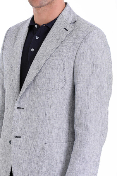 Mavi Slim Fit Mono Yaka Casual Keten Ceket - 5