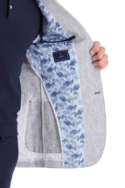 Mavi Slim Fit Mono Yaka Casual Keten Ceket - 6