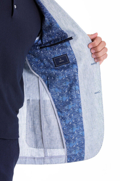 Mavi Slim Fit Mono Yaka Casual Keten Ceket - 6