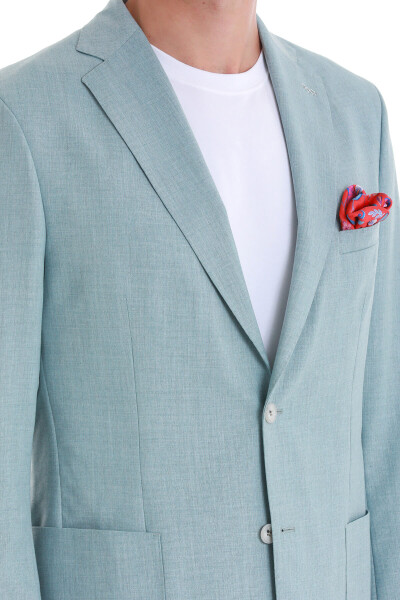 Mavi Slim Fit Mono Yaka Klasik Takım Elbise - 6