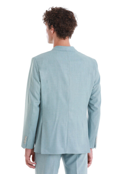 Mavi Slim Fit Mono Yaka Klasik Takım Elbise - 8