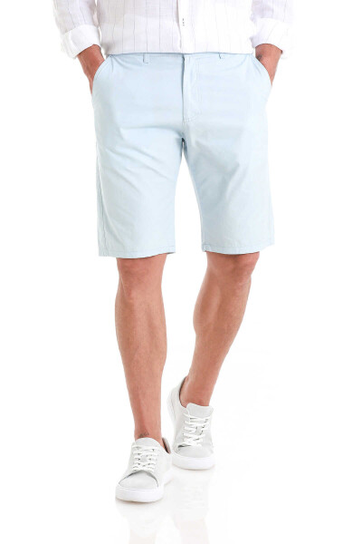 Mavi Slim Fit Düz Yandan Cepli Basic Şort - Hatemoğlu