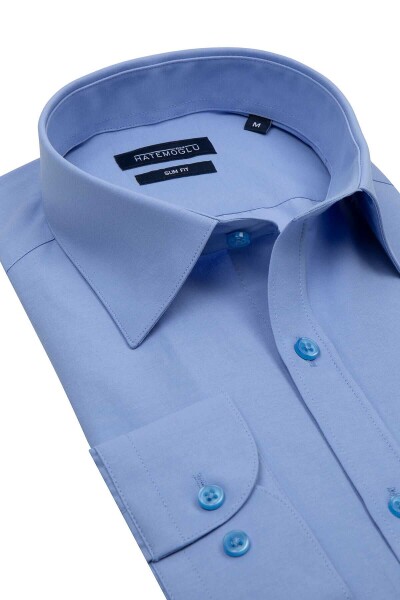 Mavi Slim Fit Pamuklu Slim Yaka Uzun Kollu Spor Gömlek - 2