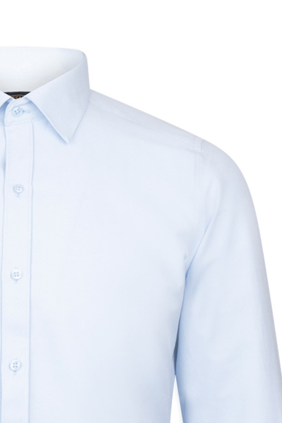 Mavi Slim Fit Desenli Slim Yaka Pamuklu Uzun Kollu Klasik Gömlek - 3