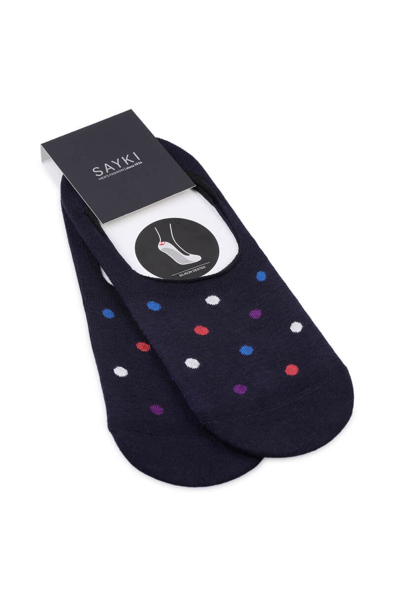 Mor Puantiyeli Pamuklu İkili Babet Çorap - HATEM SAYKI