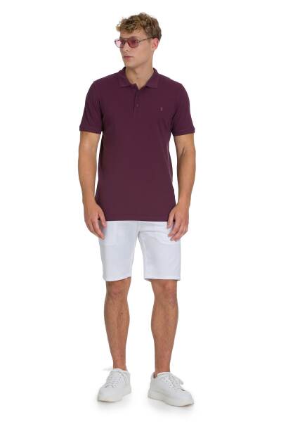 Mor Regular Fit 100% Pamuklu Polo Yaka Tişört - 2