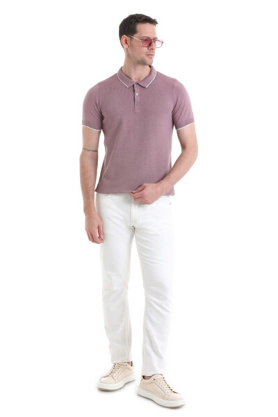 Mor Regular Fit Pamuklu Polo Yaka Tişört - 2