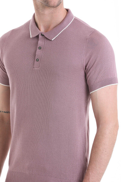 Mor Regular Fit Pamuklu Polo Yaka Tişört - 5