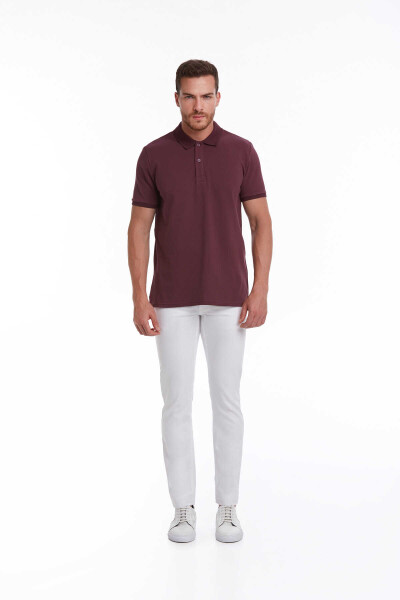 Mor Regular Fit 100% Pamuk Polo Yaka Tişört - 8