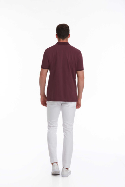 Mor Regular Fit 100% Pamuk Polo Yaka Tişört - 12
