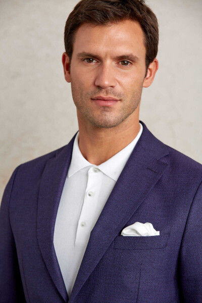 Mor Slim Fit Mono Yaka Klasik Ceket - 8