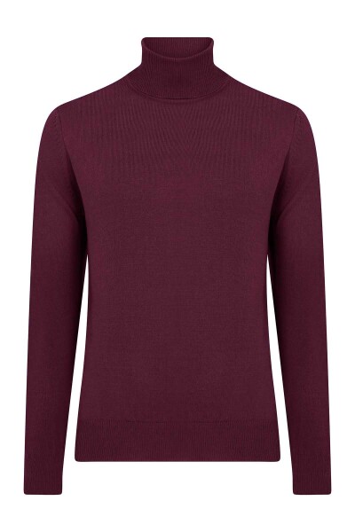 Kırmızı Regular Fit Düz Balıkçı Yaka Triko Kazak - 4