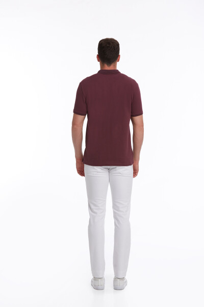 Kırmızı Regular Fit Petek Pamuklu Polo Yaka Tişört - 6