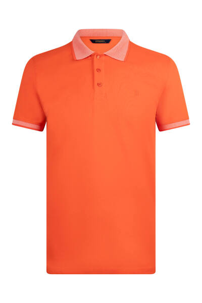 Turuncu Regular Fit 100% Pamuklu Polo Yaka Tişört - 9