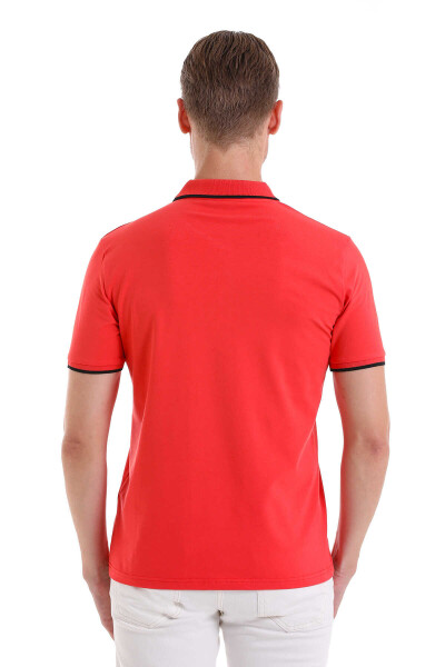 Nar Çiçeği Regular Fit 100% Pamuk Polo Yaka Tişört - 6