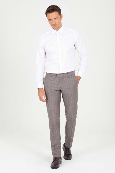 Pembe Slim Fit Desenli 100% Pamuk Uzun Kol Spor Gömlek - 3