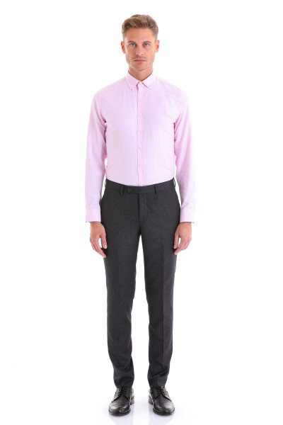Pembe Comfort Fit Pamuklu Düğmeli Yaka Uzun Kollu Casual Gömlek - 4