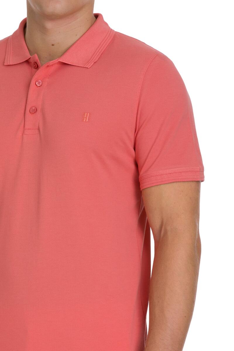 Pembe Regular Fit 100% Pamuklu Polo Yaka Tişört - Hatemoğlu (1)