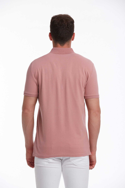 Pembe Regular Fit 100% Pamuk Polo Yaka Tişört - 13
