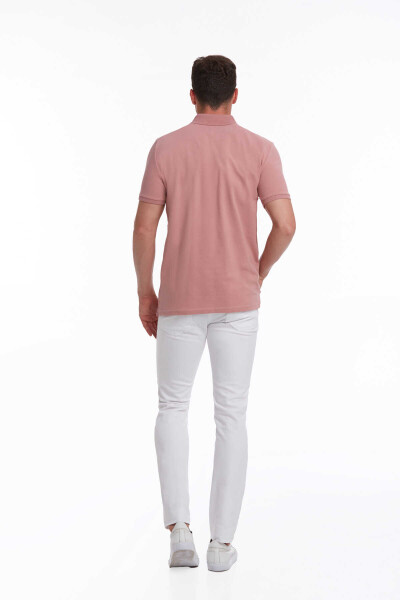 Pembe Regular Fit 100% Pamuk Polo Yaka Tişört - 12