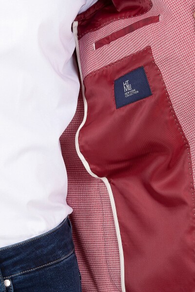 Pembe Slim Fit Desenli Ceket - 6