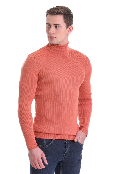 Somon Slim Fit Fitilli Balıkçı Yaka Yünlü Triko Kazak - 2