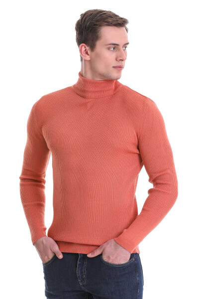 Somon Slim Fit Fitilli Balıkçı Yaka Yünlü Triko Kazak - 3