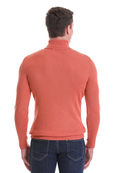 Somon Slim Fit Fitilli Balıkçı Yaka Yünlü Triko Kazak - 5