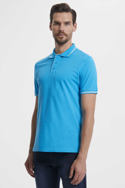 Turkuaz Polo Yaka Basic Tişört - 3