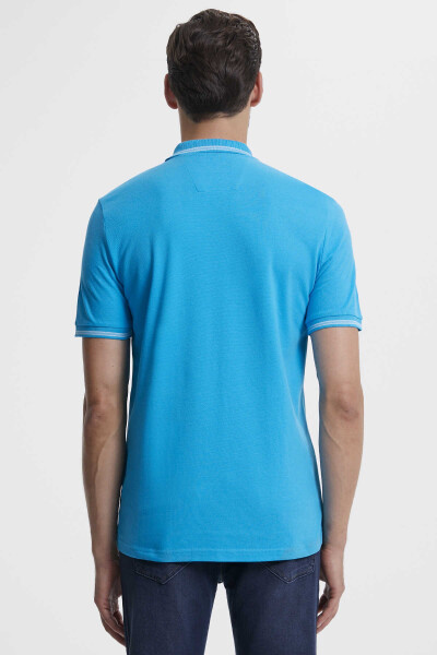 Turkuaz Polo Yaka Basic Tişört - 4