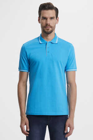 Turkuaz Polo Yaka Basic Tişört - 5
