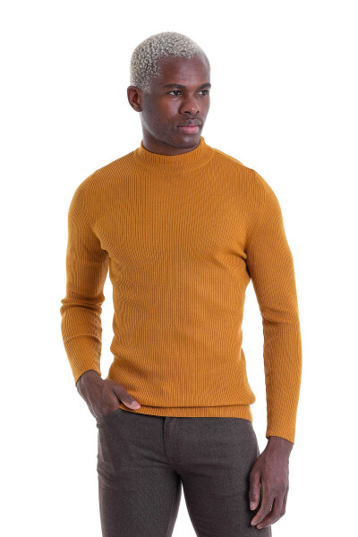 Safran Slim Fit Fitilli Yarım Balıkçı Yaka Yünlü Kazak - 2