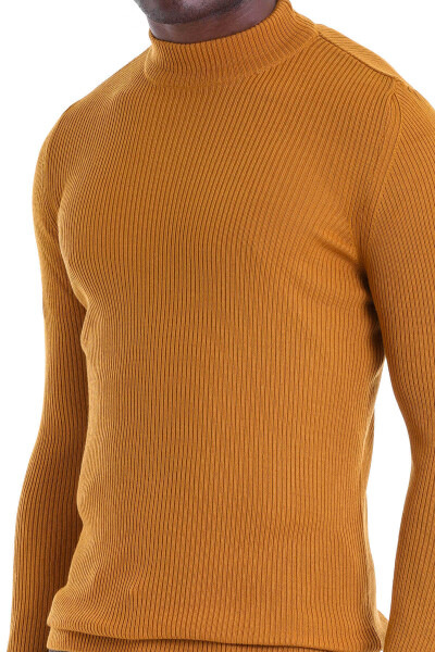 Safran Slim Fit Fitilli Yarım Balıkçı Yaka Yünlü Kazak - 5