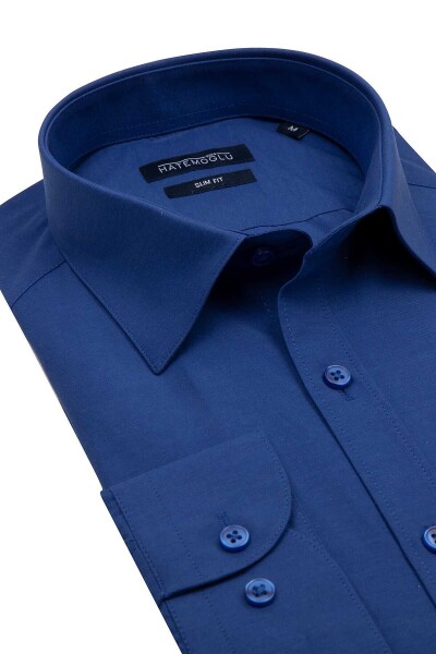 Saks Slim Fit Pamuklu Slim Yaka Uzun Kollu Klasik Gömlek - 2