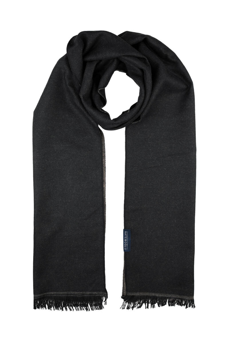 Siyah Çift Taraflı Atkı - Hatemoğlu