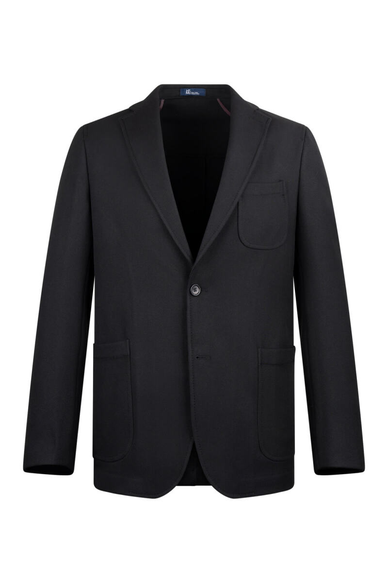 Siyah Comfort Fit Mono Yaka Klasik Ceket - HTML