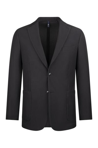 Siyah Comfort Fit Mono Yaka Klasik Ceket 