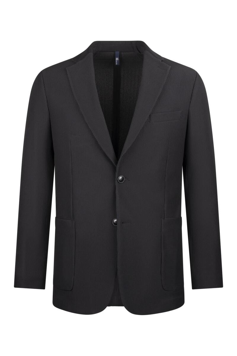 Siyah Comfort Fit Mono Yaka Klasik Ceket - HTML