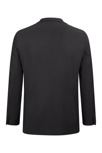 Siyah Comfort Fit Mono Yaka Klasik Ceket - 2