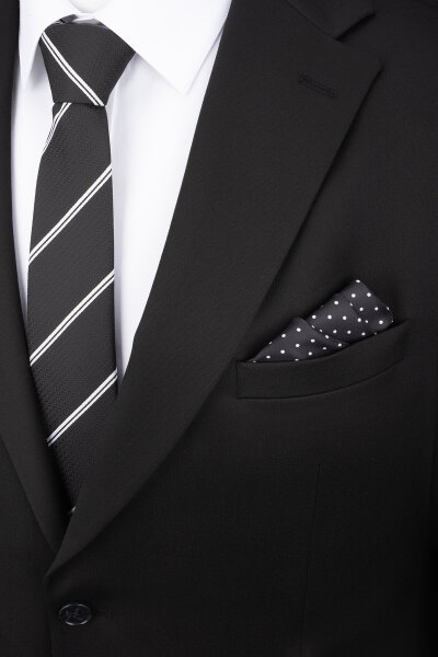 Siyah Comfort Fit Mono Yaka Klasik Takım Elbise - 2