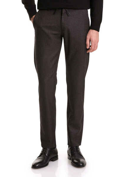 Siyah Dinamik Fit Desenli Yandan Cepli Jogger Pantolon - 1