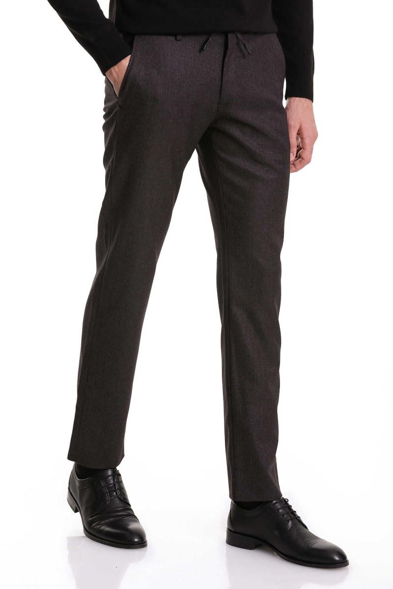 Siyah Dinamik Fit Desenli Yandan Cepli Jogger Pantolon - Hatemoğlu (1)