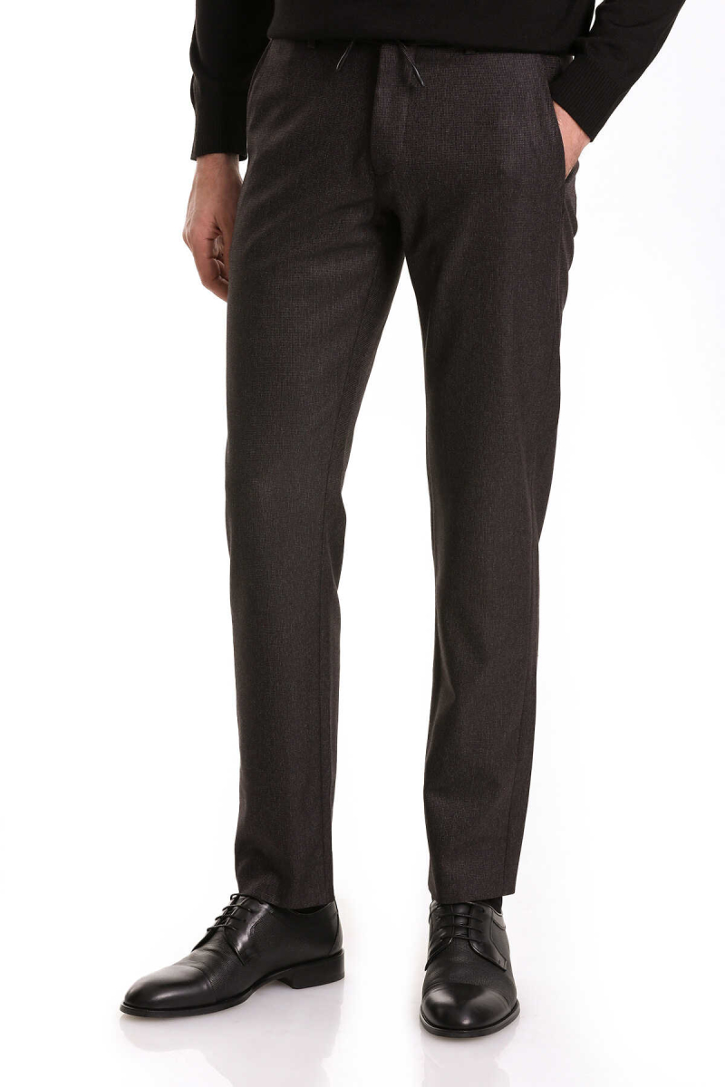 Siyah Dinamik Fit Desenli Yandan Cepli Jogger Pantolon - Hatemoğlu (1)