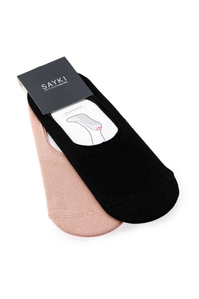 Siyah Pamuklu İkili Babet Çorap - 2