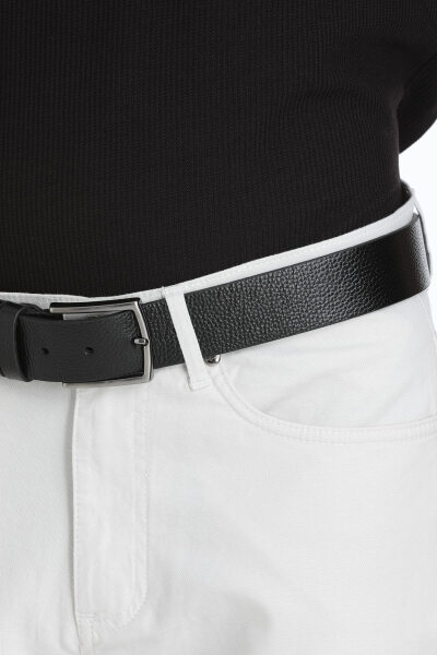 Siyah Erkek 100% Hakiki Deri Spor Kemer - 6