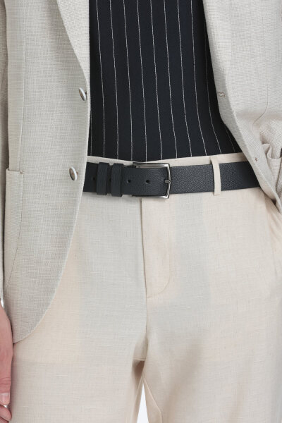 Siyah Erkek Deri Spor Kemer - 5