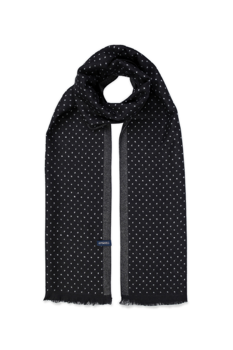 Siyah - Kahve 1 Çift Taraflı Atkı - HATEMOĞLU