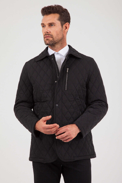 Siyah Kapitone Mont - 4