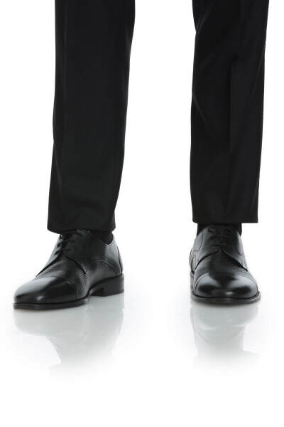 Siyah Klasik 100% Hakiki Deri Ayakkabı - 6